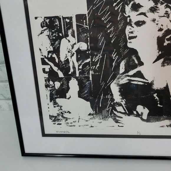Marilyn Monroe Pop Art Print Framed Signed Romeo '25 1/3 Limited Edition 19x20" - Picture 4 of 11